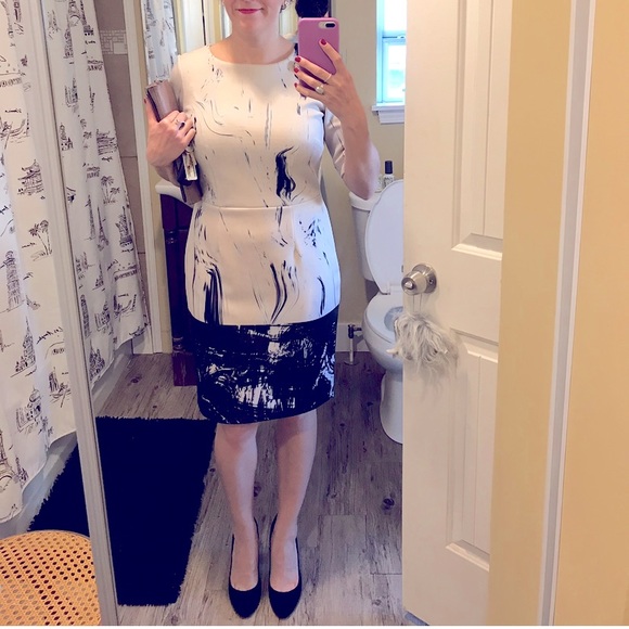 Antonio Melani Black and White Scuba Dress - Picture 4 of 4